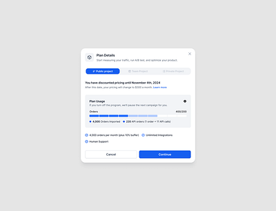 Plan Details API calls blue ui ux web white