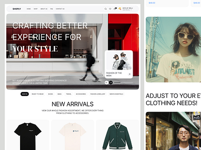 Shoply - Ecommerce Landing Page clean design design ecommerce ecommerce landing page landing page shopping landing page uiux web design