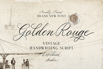 Golden Rouge Vintage Script freebies swash font