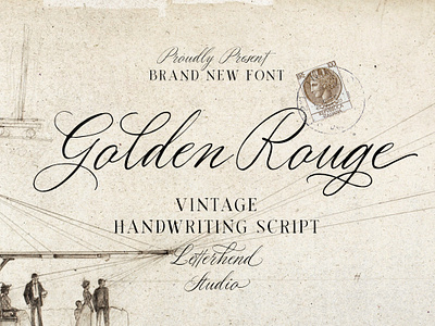 Golden Rouge Vintage Script freebies swash font