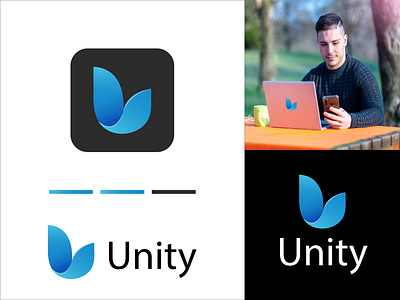 Unity, U Letter Logo Design 3d animation branding corporatelogo gradient graphic design interface logo motion graphics multimedia saas techno technology u letter logo design ui