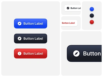 [Freebie] Fancy Buttons 💙🖤❤️ action button clean component cta design element fancy free freebie icon interface label minimal neumorphism resources simple skeumorphism trendy ui