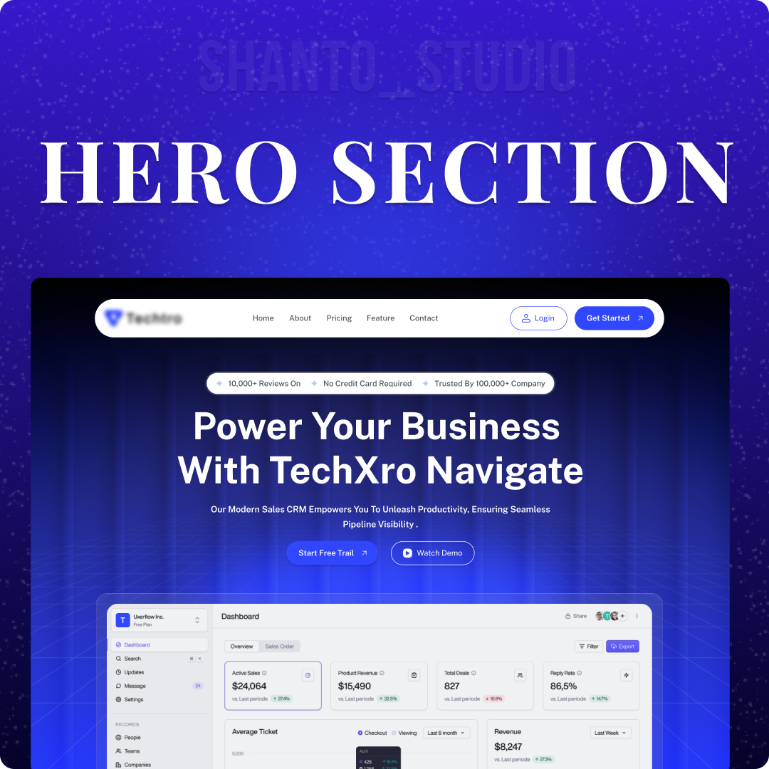 ✨Design - SAAS Website Hero Section creative minimal saas saas landing page saas website ui website websitedesign