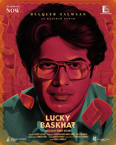 Lucky Baskhar Movie Poster creative design digital art digitalpainting film graphic design movie