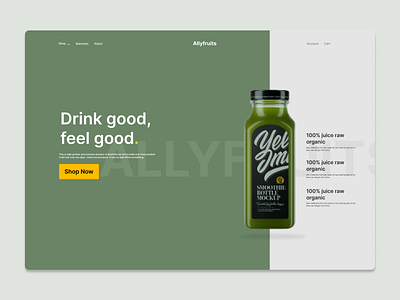 Allyfruits - Healthy Drink Web Design branding ui