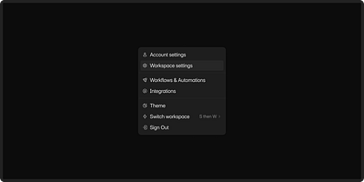 Profile Dropdown / Dark theme dark theme dropdown product design saas design ui ux design