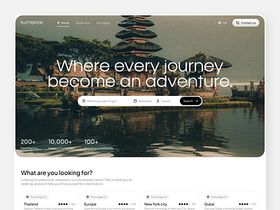 Hotel Booking Website Design adventure booking fluttertop hero section hotel hotel room hotels landing page online hotel booking real estate realestate rent house tourism travel trip trips vacation web web design website design