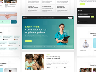 Waras Health Consultation - Landing Page branding clean clean website colorfull website consultation design graphic design health health consultation illustration logo mental health typography ui uiux design vector web design website