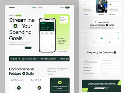 Expense Management Website expense management fintech landing page saas saas landing page saas productivity ui design website