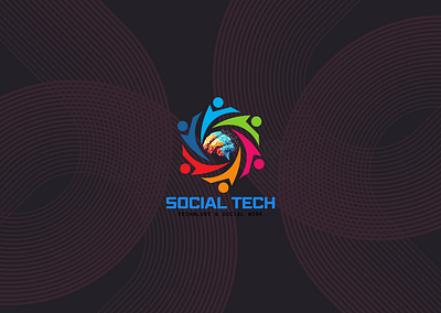 SOCIAL TECH LOGO branding design dialyui dribble graphics latest logo social tech trend work