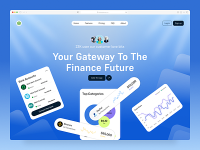 Finance Landing Page banking card finance finance landing page financial fintech fintech landing page invoice landing page management payment payment service saas wallet web design website