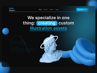 Prolln Wippern- Landing Page dark theme dark theme website figma hero section landing page saas website ui ui ux design ux web page website