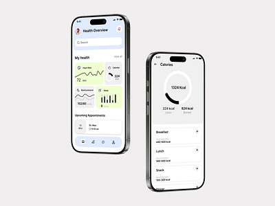 Health Overview - Mobile App Ui health mobile app ui health overview home page ui health overview ui
