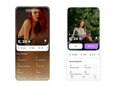 Matchmaker Profile Display Concept dating figma matchmaking product uiux