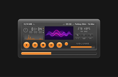 iPad OS AIMP Widget aimp aimpplayer elements graphic design ios ioswidget ipad music os player skeuomorphism ui widget