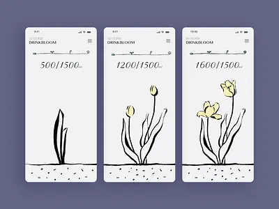 Drink Bloom app app data design icon illustrator ui