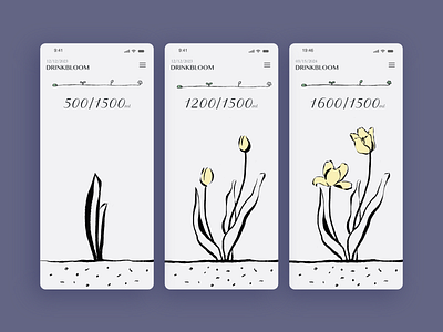Drink Bloom app app data design icon illustrator ui