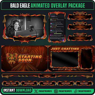 Stream Overlay Package | Eagle Stream Overlay | Thematic Overlay thematic overlay