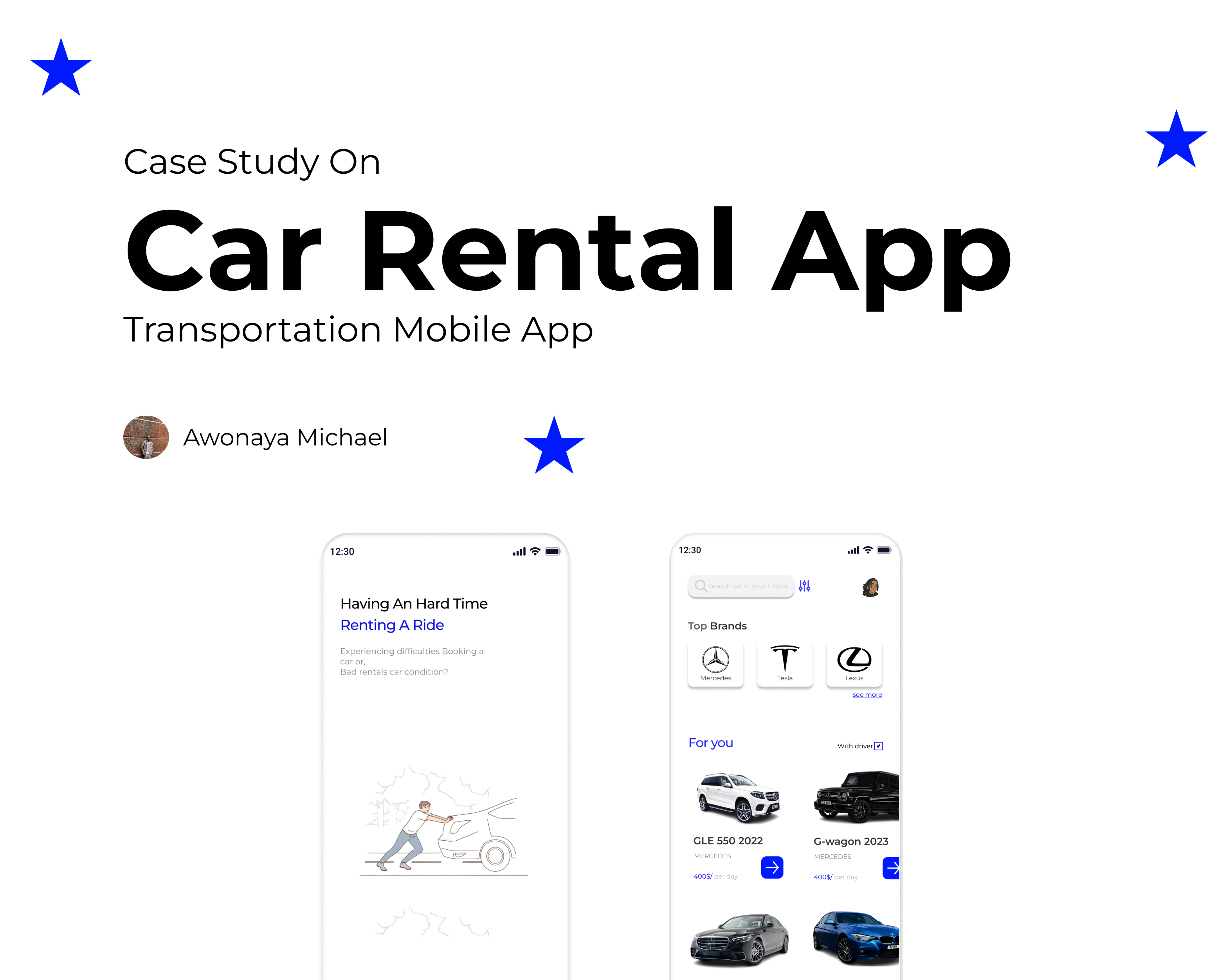 Case Study On Car Rental App Transportation Mobile App app case study design ui ux