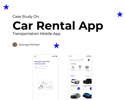 Case Study On Car Rental App Transportation Mobile App app case study design ui ux