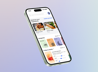 Recipe App app breakfast cocktail dinner food groceries lunch meal menu mockup recipe