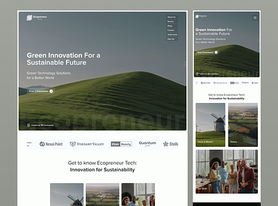 Ecopreneur - Landing Page clean design design inspiration desktop eco web design ecopreneur environment greendesign landing page minimalist modern nature natureinspired sustainability sustainable design sustainable future ui web design