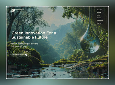 Ecopreneur - Landing Page clean design design inspiration desktop eco web design ecopreneur environment greendesign landing page minimalist modern nature natureinspired sustainability sustainable design sustainable future ui web design