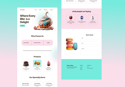 Wake And Bake || Bakery Website Landing page bakery design bakery website cakes and pastries design e commerce food food ui landing page modern design sweet treats ui ui design user interface ux design visual design web ui website design