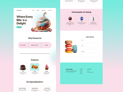 Wake And Bake || Bakery Website Landing page bakery design bakery website cakes and pastries design e commerce food food ui landing page modern design sweet treats ui ui design user interface ux design visual design web ui website design