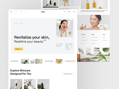 Allure - Beauty Homepage b2b beauty beauty shop clean cosmetics fashion homepage landing page makeup minimalist simple skincare startup swiss design ui ui design ux web design website women