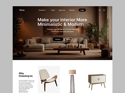 Panto-interior website design design website interior minimalistic modern ui web site