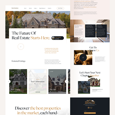 Real Estate Website Design branding design logo typography ui uidesign uiuxdesign ux visualdesign website website design