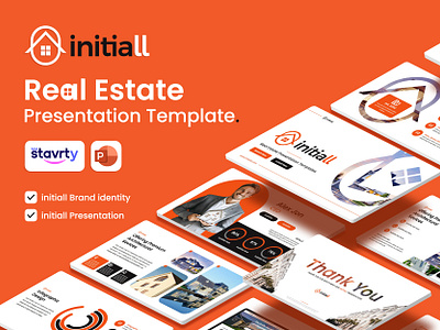 initiall - Real estate Agency Presentation advertising branding business business id business logo design graphic design graphics designer illustration powerpoint ppt presentation real estate socialmedia template ui ux