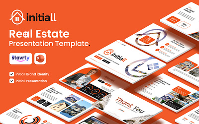 initiall - Real estate Agency Presentation advertising branding business business id business logo design graphic design graphics designer illustration powerpoint ppt presentation real estate socialmedia template ui ux