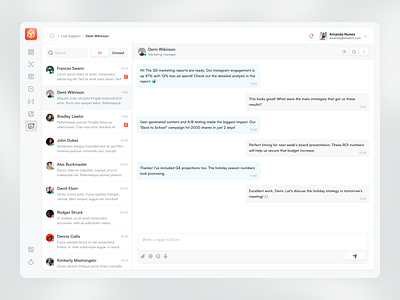 HR - Chat Page 💌 chat dashboard design hr message product design ui ux web