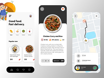 Food Delivery App UI creative delivery delivery service fast food food and drink food delivery food delivery service food order ios app mobile mobile ui online food order restaurant