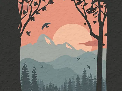 Sun Set Vector Portrait graphic design illustration vector