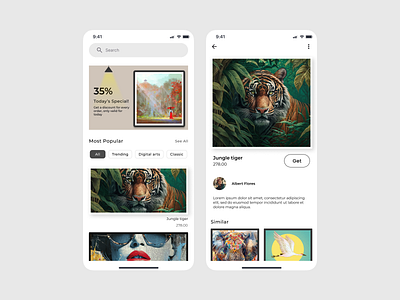 Art Marketplace Mobile App branding ui