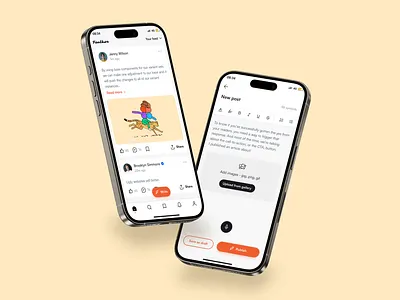 Microblog mobile app design app article blog mobile post publish ui ux