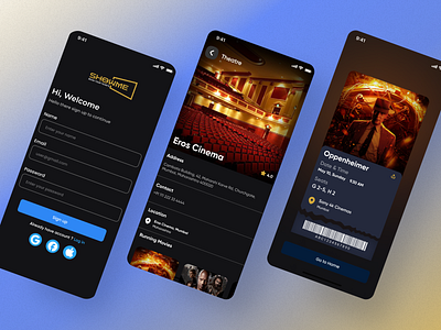 Movie Ticketing Mobile App app concept app design mobile app movie movie app movie streaming respinsive design streaming app