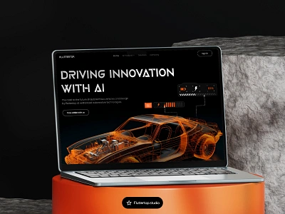 AI Website Design for Automotives ai ai automotive website ai website artificial intelligence automobile automotive automotive ai automotive website car car ai car app cars eps fluttertop hero section ps vehicles web design webdesign website design