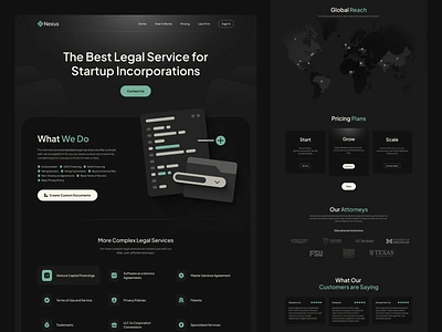 Legal Services Startup - Landing Page black company website corporate website landing page law firm website lawyer lawyer website legal company legal services legal tech ui ux web web design webdesign website design