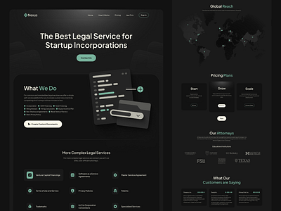 Legal Services Startup - Landing Page black company website corporate website landing page law firm website lawyer lawyer website legal company legal services legal tech ui ux web web design webdesign website design