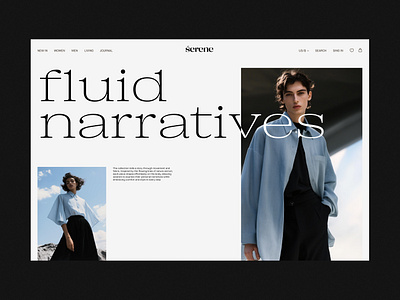 Serene UI Design branding design fashion grid minimal type typography ui uiux web