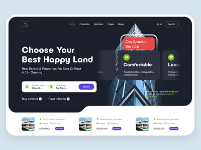 Real Estate Website clean layout custom web design elegant web design home listings interactive design minimalist design mobile friendly modern web design professional website property listings property search property showcase real estate design real estate platform real estate ui real estate ux real estate website responsive layout uxui design web design inspiration