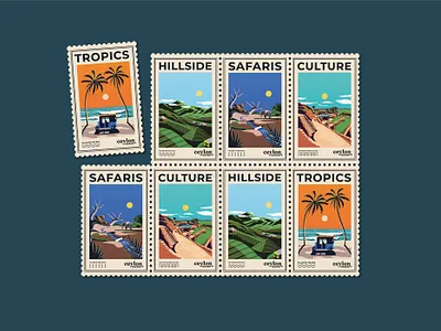 Ceylon Haven Stamp Design brand identity branding graphic design holidays illustration sri lanka stamps tourism travel tropical vector
