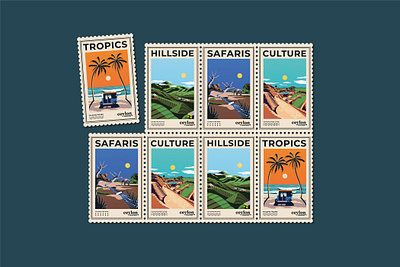 Ceylon Haven Stamp Design brand identity branding graphic design holidays illustration sri lanka stamps tourism travel tropical vector