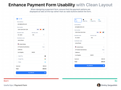 Payment Form abtesting bank details checkout checkoutexperience cleanui designbestpractices designinspiration ecommerce formdesign payment payment form payment forms paymentform paymentux research usability usabilitytesting userinterface uxresearch uxtips