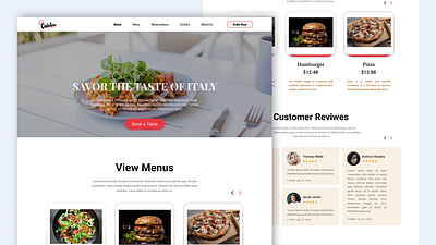 Elegant Restaurant Landing Page Design for Food Zone 🍝🍕 call to action clean ui contact section customer reviews figma design food landing page food photography food ui interactive map italian cuisine menu showcase minimal design modern landing page online reservation responsive design restaurant design restaurant website uiux design user experience web design