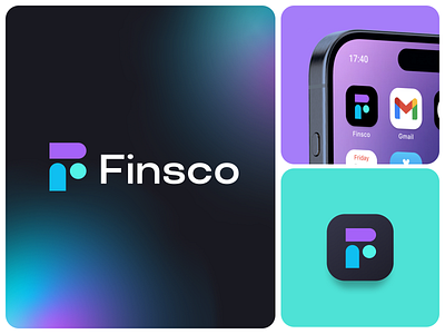 Finsco logo app icon branding finance icon investing logo mark trading ui